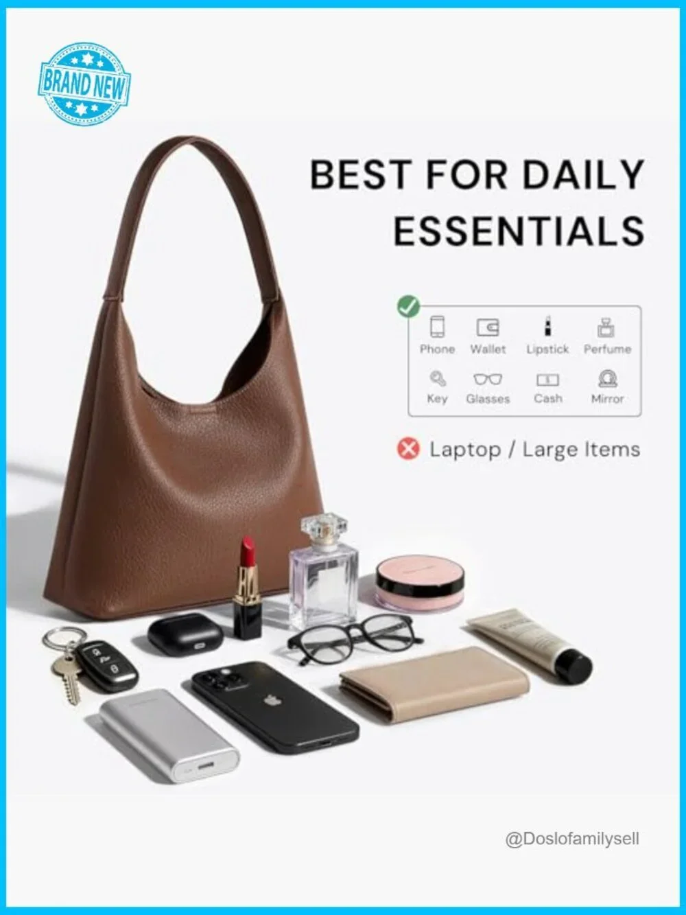 Small Slouchy Hobo Purse Vegan Leather Shoulder Bag Trendy Everyday Tote